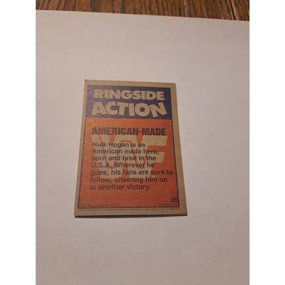 1987 Topps WWF Hulk Hogan #35 American Made Wrestling Trading Card Vintage - Picture 2 of 2